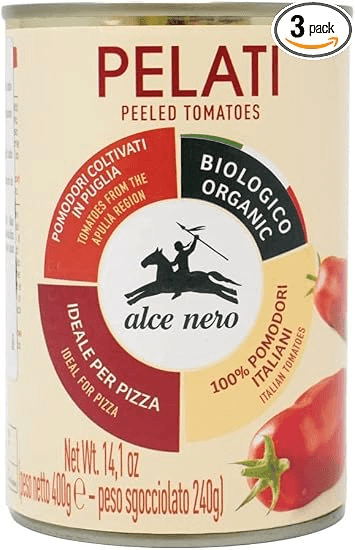 Lata beige de tomates pelados ecológicos Alce Nero