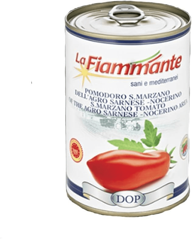 Lata blanca de tomate pelado La Fiammante San Marzano
